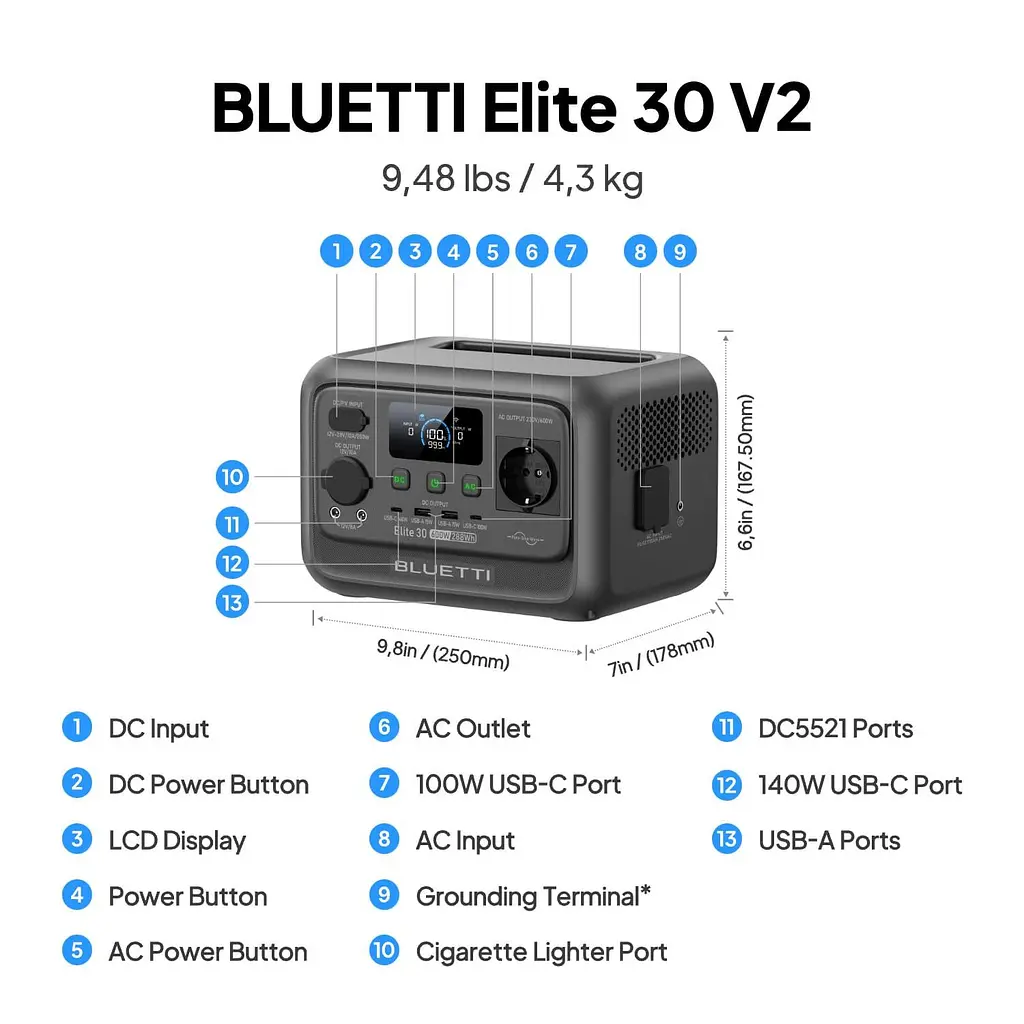 Зарядная станция BLUETTI Elite 30 V2 / 600 Вт / 288 Вт/ч / LiFePO4 (EL30V2) UA - фото 7