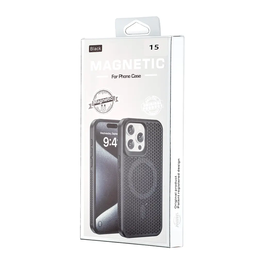 Чохол Silicone Cooling Сase with MagSafe iPhone 15 Black - фото 2