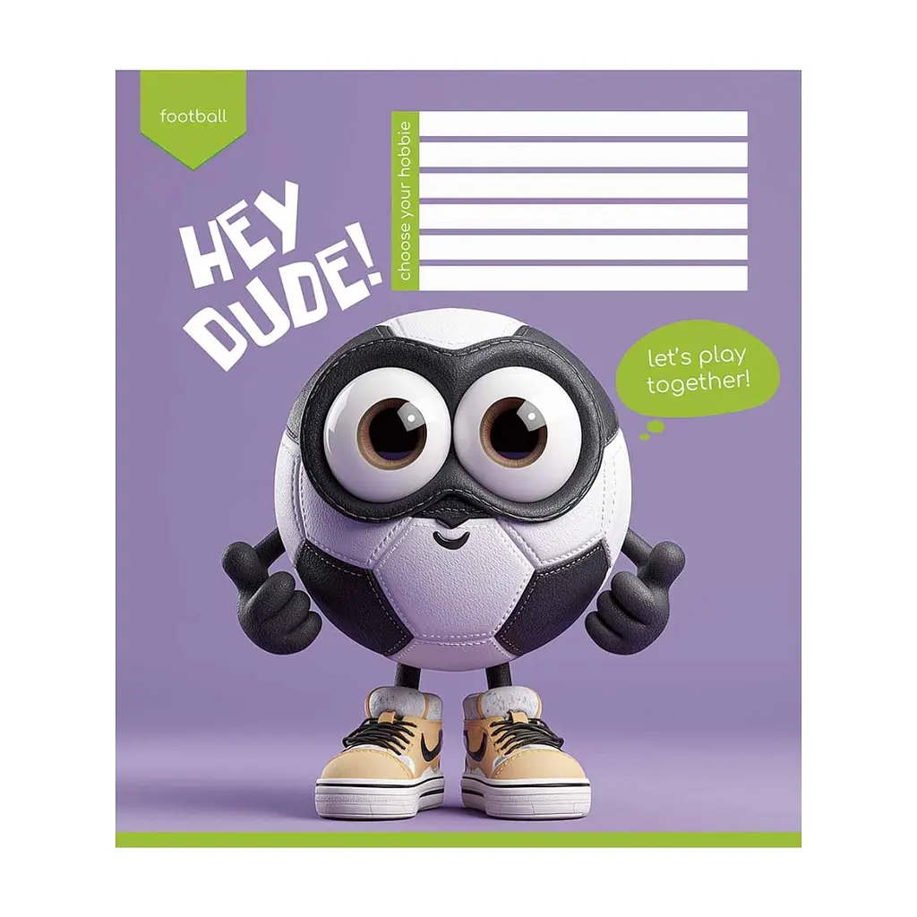 Зошит Школярик Hey dude 12 аркушів клітинка (012-3668K), в асортименті - фото 3