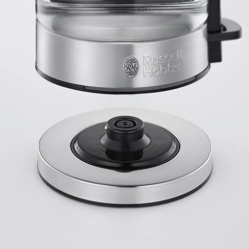Электрочайник Russell Hobbs Compact Home 0.8 л стекло подсветка серебристо-черный kuh0015331 - фото 6