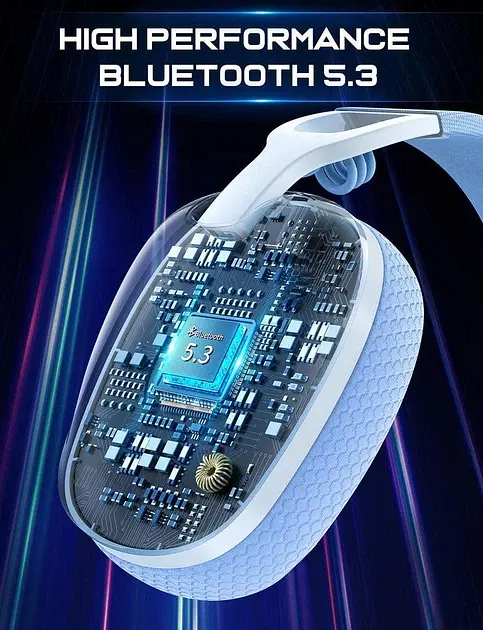 Беспроводные игровые наушники Onikuma B2 Bluetooth гарнитура для геймеров с микрофоном White Blue (19115) - фото 6