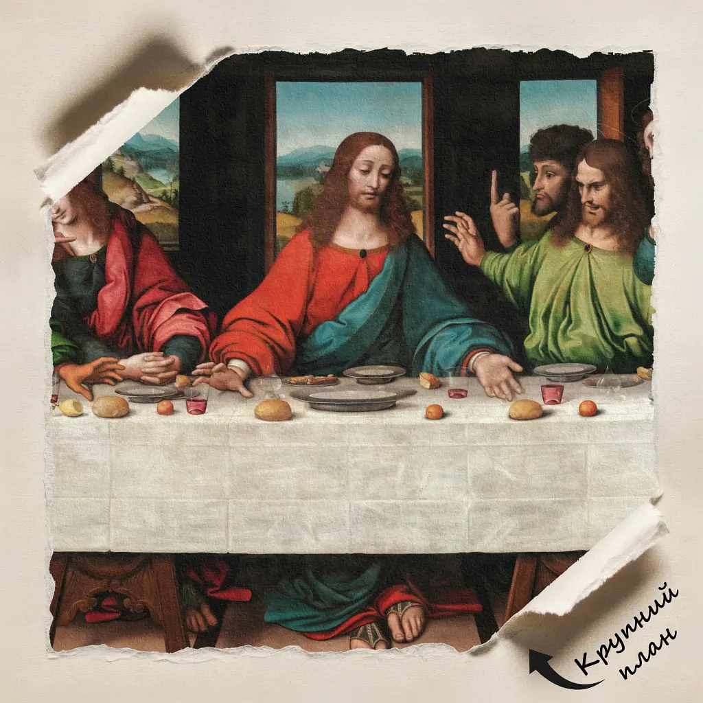 Інтер'єрна картина Тайна вечеря, Леонардо да Вінчі, Leonardo da Vinci, The Last Supper, релігійний декор, 60×168 см (id5894) - фото 5