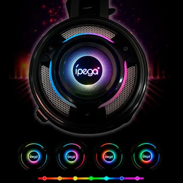 Дротова ігрова гарнітура iPega Gaming with RGB LED PG-R008, 3.5mm, Noice Reduction, 2.2m, black - фото 6