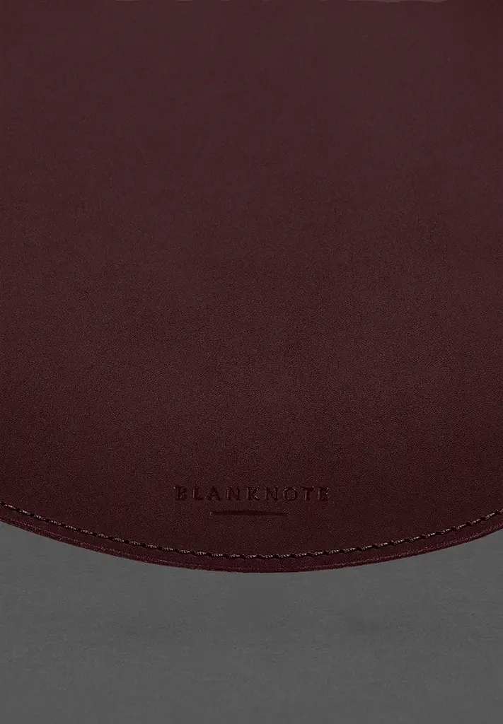 Круглый коврик для мышки из натуральной кожи бордовый краст - фото 6