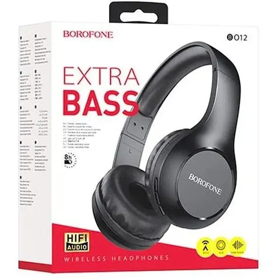 Наушники беспроводные Borofone BO12 - Блютуз Стерео Гарнитура накладная черная - фото 4
