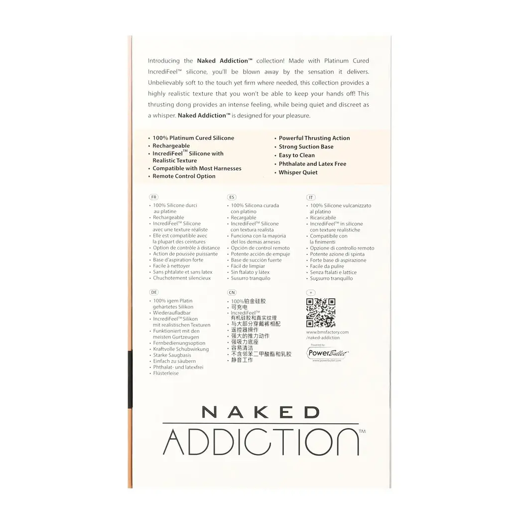 Фалоімітатор-пульсатор Naked Addiction 6.5″ Thrusting Dong With Remote, руху вперед-назад, пульт - фото 9