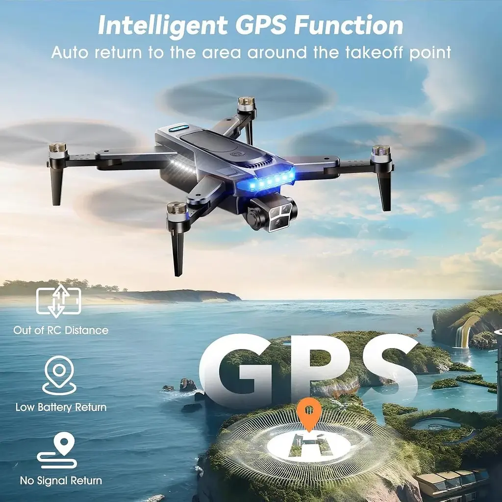 GPS-дрон HYTOBP P17PRO с бесщеточным двигателем 5G Transmission 3 батареи для взрослых с камерами 4K до 249 г - фото 5