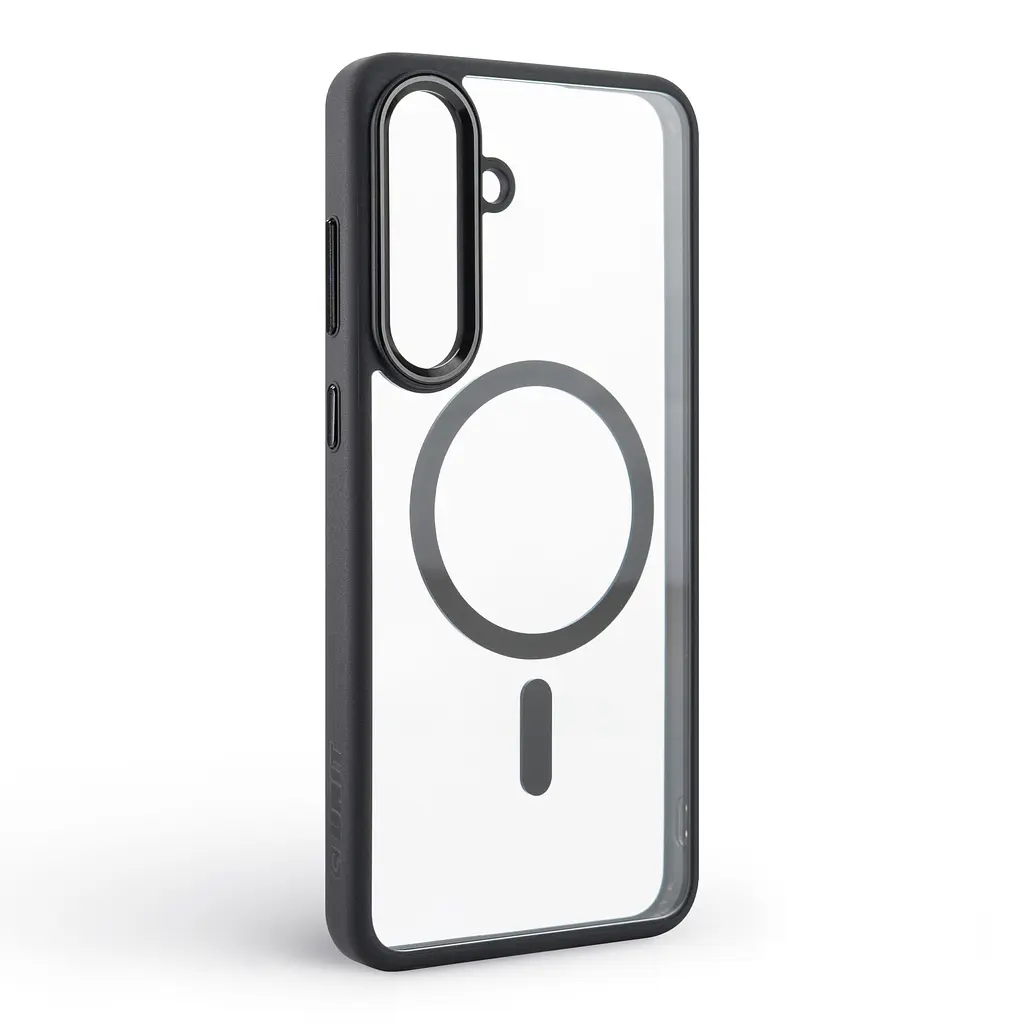 Чехол для Samsung Galaxy S25 FE 5G, Unit MagSafe, черный, прозрачный, магсейф, противоударный, магнитный, панель-накладка с поддержкой MagSafe, с поддержкой беспроводной зарядки, TPU+PC, защита всего корпуса, ударостойкий, ArmorStandart (ARM89156) - фото 2