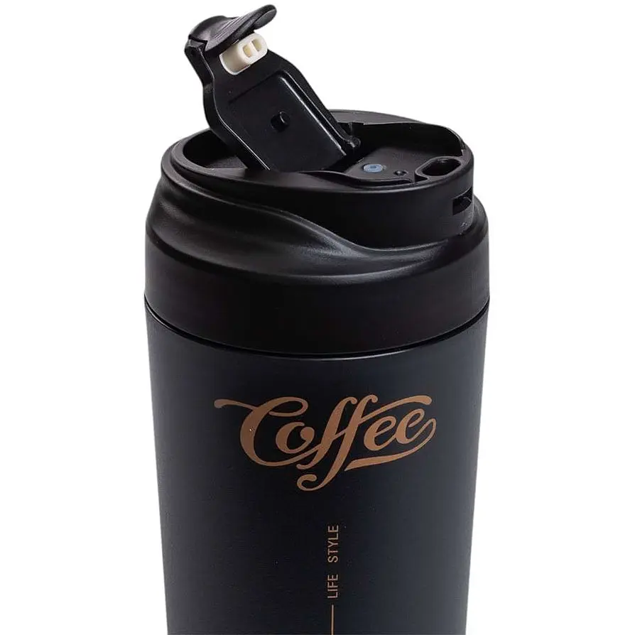 Термочашка Coffee 480 мл з керамічною колбою, чорний Yiwu HP-14-14B - фото 4