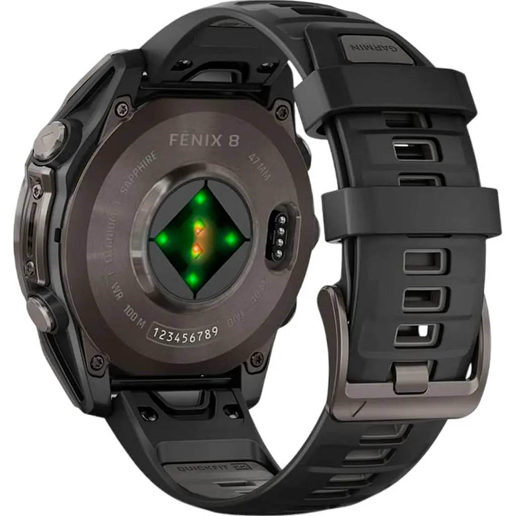 Смарт-годинник Garmin Fenix 8 AMOLED Sapphire 47mm Carbon Gray DLC Titanium with Black/Pebble Gray Silicone Band (010-02904-20) [115046] - фото 6