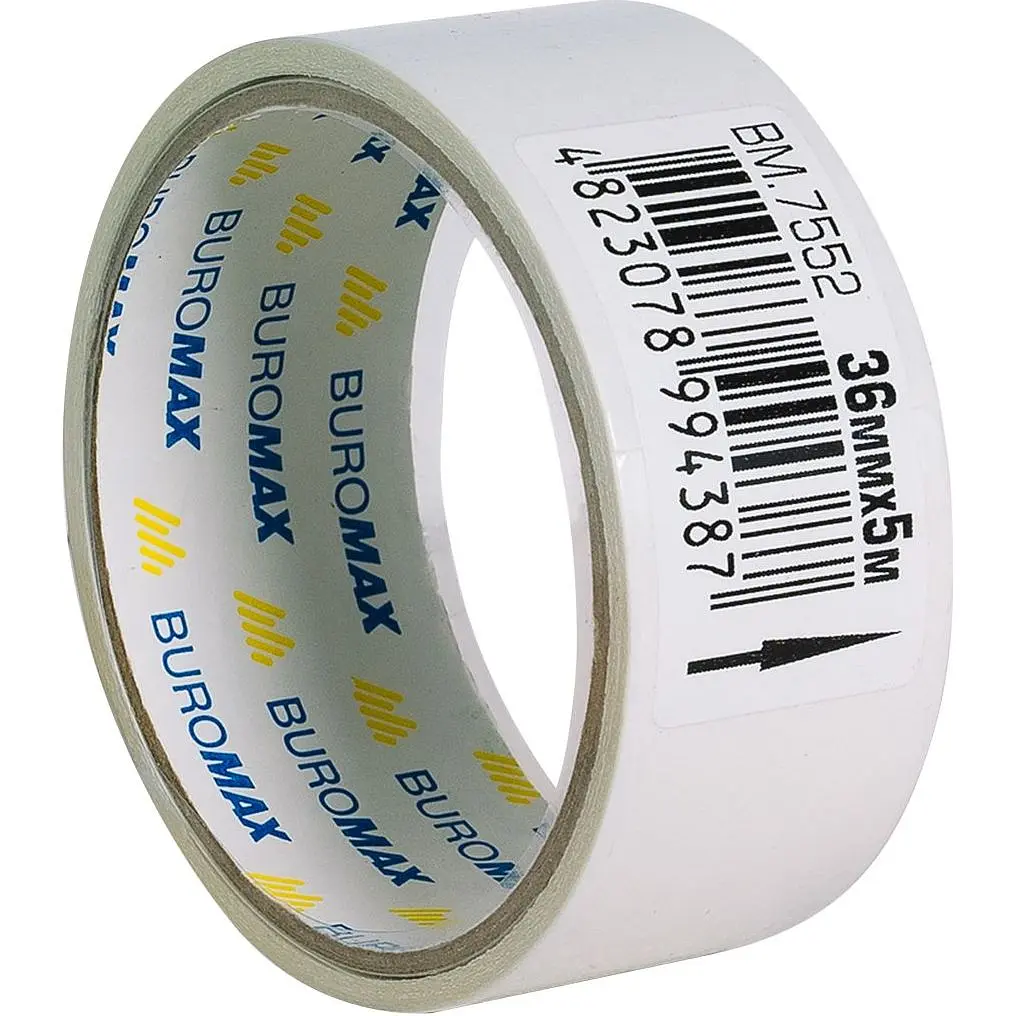 Клейкая лента Buromax двухсторонняя на бумажной основе 36 мм х 5 м (BM.7552) - фото 2