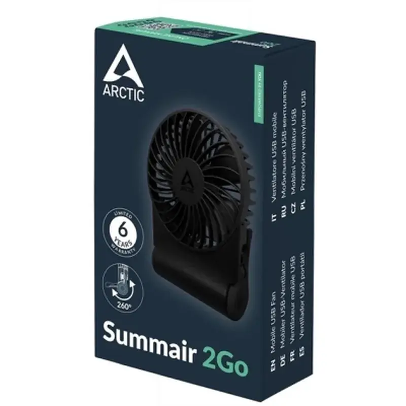 Вентилятор Arctic USB-C SUMMAIR 2GO BLACK (AEBRZ00027A) - фото 8