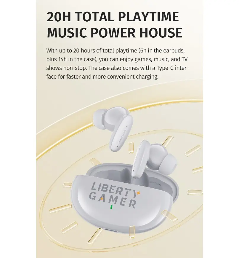 Бездротові навушники Bluetooth Takstar Liberty Gamer LE-100W True Wireless Earbuds - фото 11