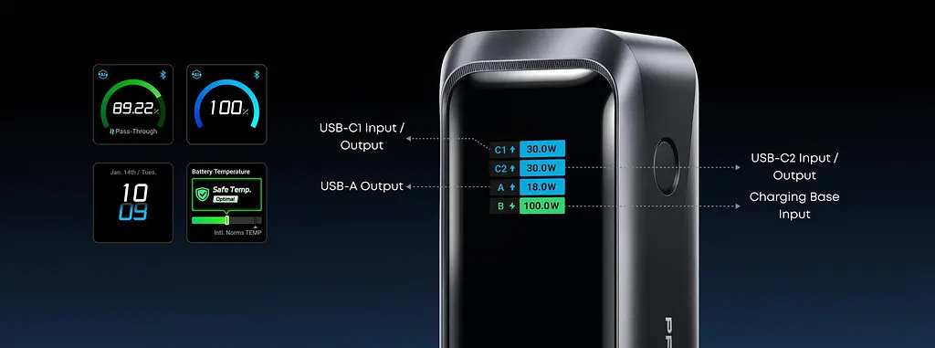 Універсальна мобільна батарея Anker Prime 20000mAh 220W Black (A110BH11) - фото 9