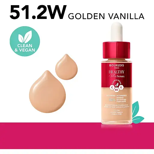 Тональная основа Bourjois Healthy Mix Serum тон 51.2W (Golden Vanilla) 30 мл - фото 3