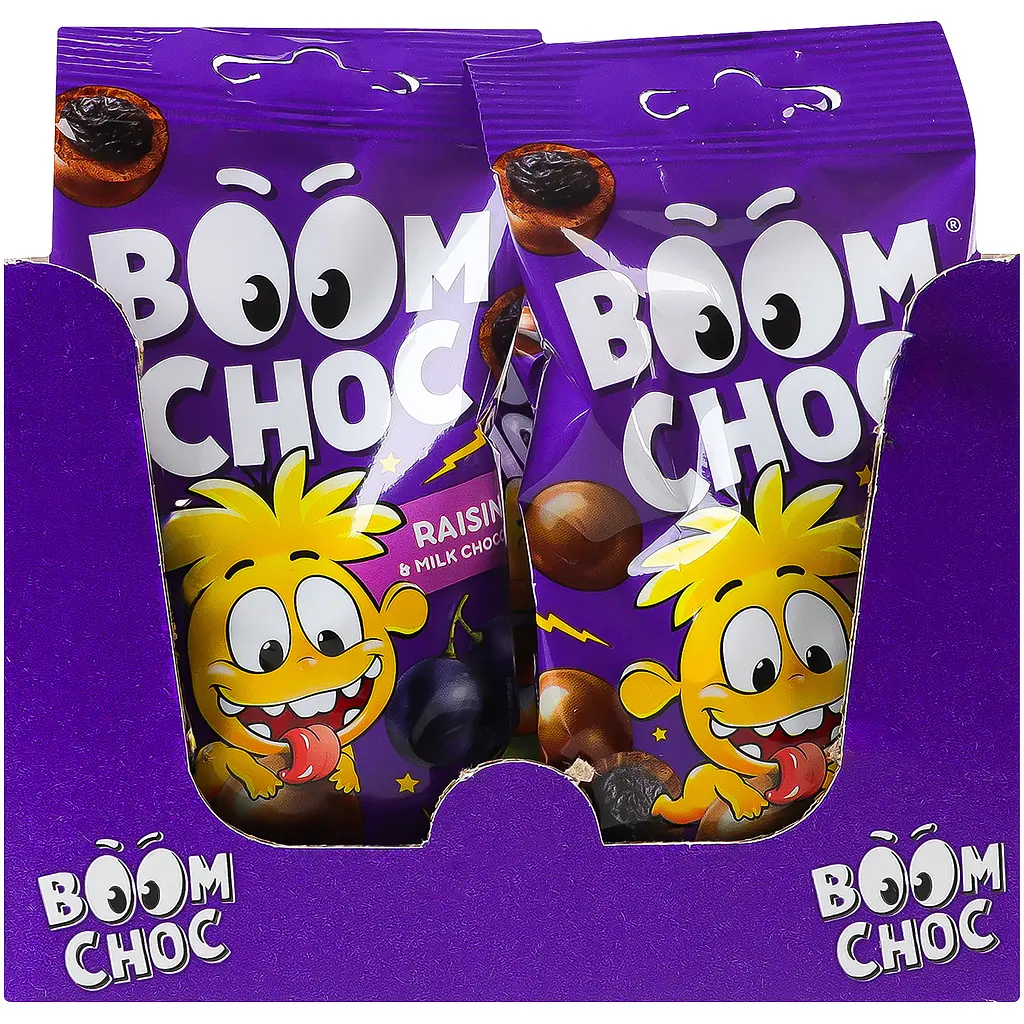 Драже Boom Choc Родзинки в молочному шоколаді 45 г - фото 3