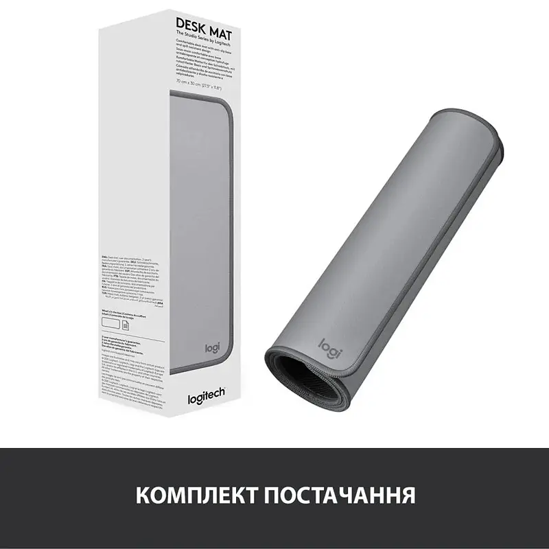Коврик для мыши Desk Mat Studio Series Mid Grey (956-000052) Logitech teh0022896 - фото 2