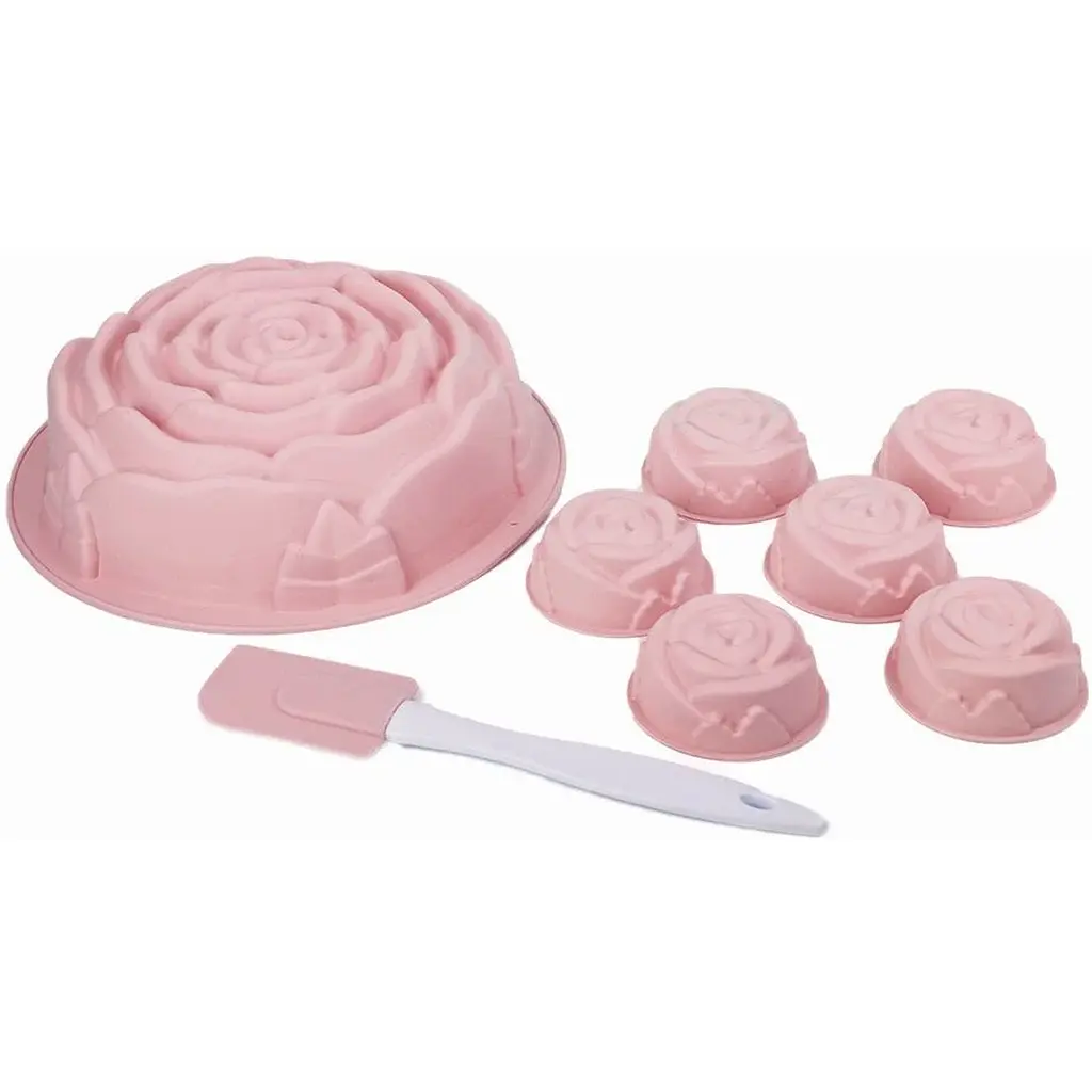 Набір силіконових форм для випікання Mys Silicone Rose Baking Set з лопаткою 6 шт. (40048) - фото 2