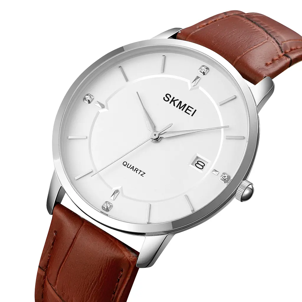 Наручные часы мужские 1801LSIBN Silver-White Brown Leather Skmei acs0030586 - фото 2