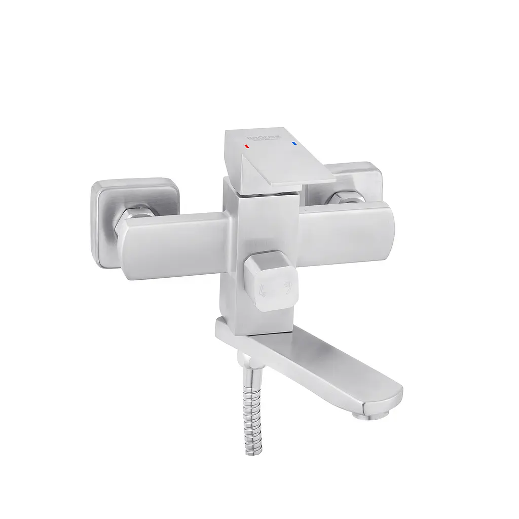 Змішувач для ванної Kroner KRP Edelstahl Kubus - ESG060 CV023012 Хром матовий - фото 3