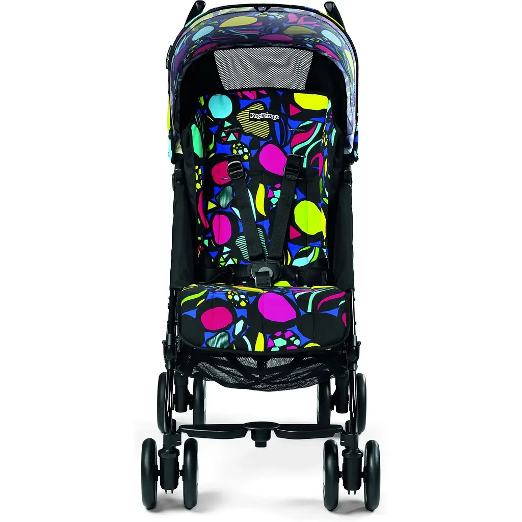 Коляска Peg-Perego Pliko Mini Classico Manri, чорна з малюнком (IPKR280035RO01MK01) - фото 3