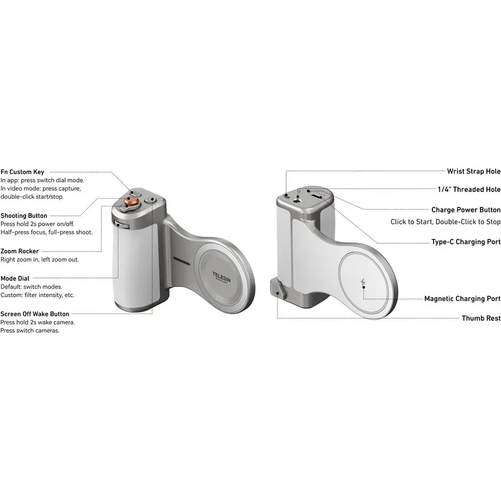 Тримач для смартфона Telesin Magnetic Pro Shot Imaging White (P5-MP-003WH) [168631] - фото 9