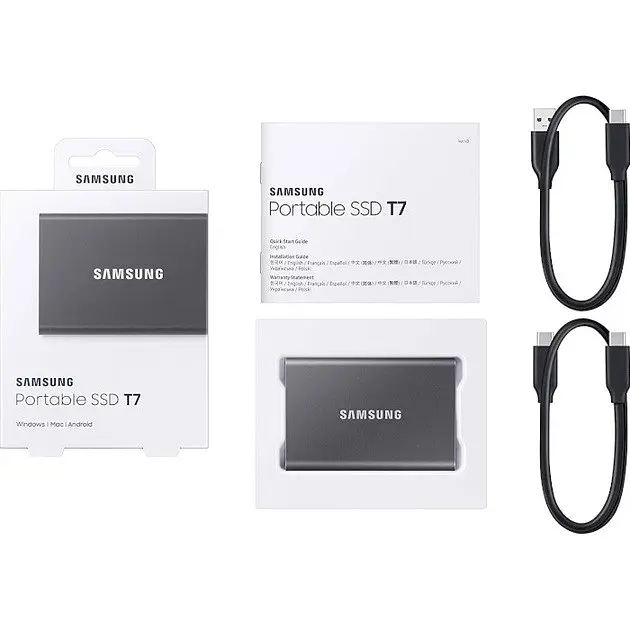 Зовнішній накопичувач SSD Samsung T7 1 TB (MU-PC1T0T/WW) Titan Gray - фото 7