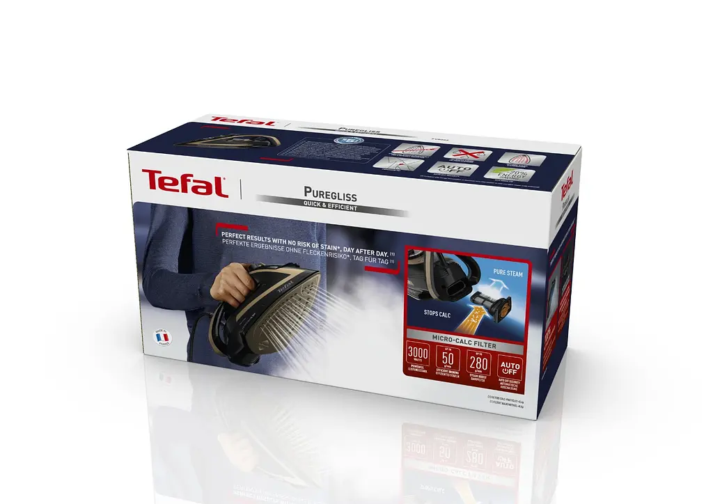 Праска Tefal Puregliss, 3000Вт, 270мл, паровий удар -280гр, постійна пара - 50гр, керамічна підошва teh0016248 - фото 7
