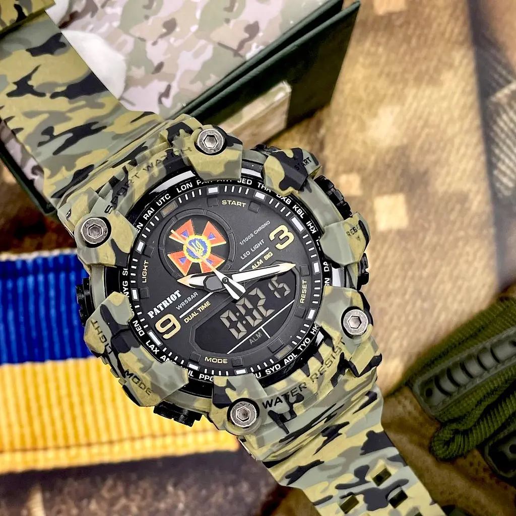Наручний годинник чоловічий 001CMGRDSNS ДСНС Зелений камуфляж + Коробка. Patriot acs0031081 - фото 3