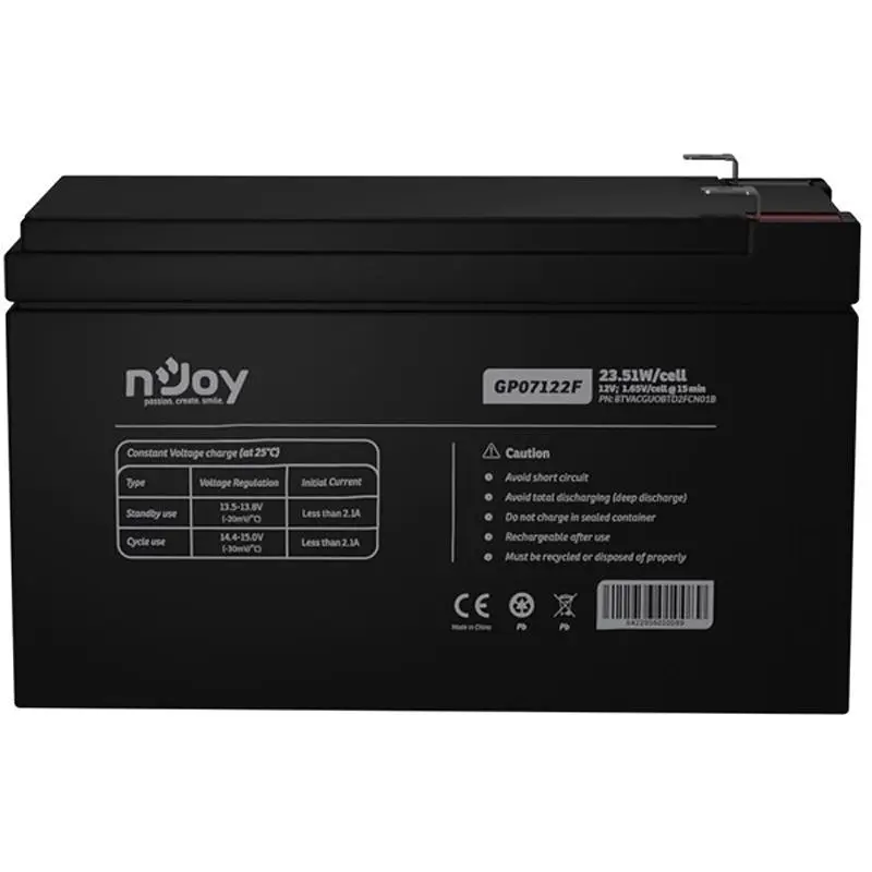 Аккумуляторная батарея Njoy 12V 7AH (BTVACGUOBTD2FCN01B) AGM (GP07122F) - фото 2