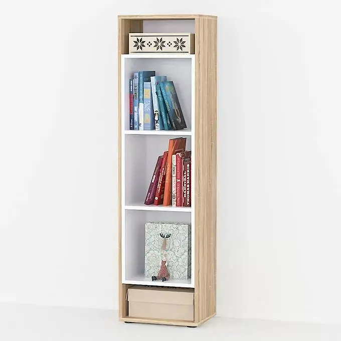 Стелаж для книг Id A-0071 Ш 390 / В 1439 / Г 299 Дуб сонома-Білий - фото 2