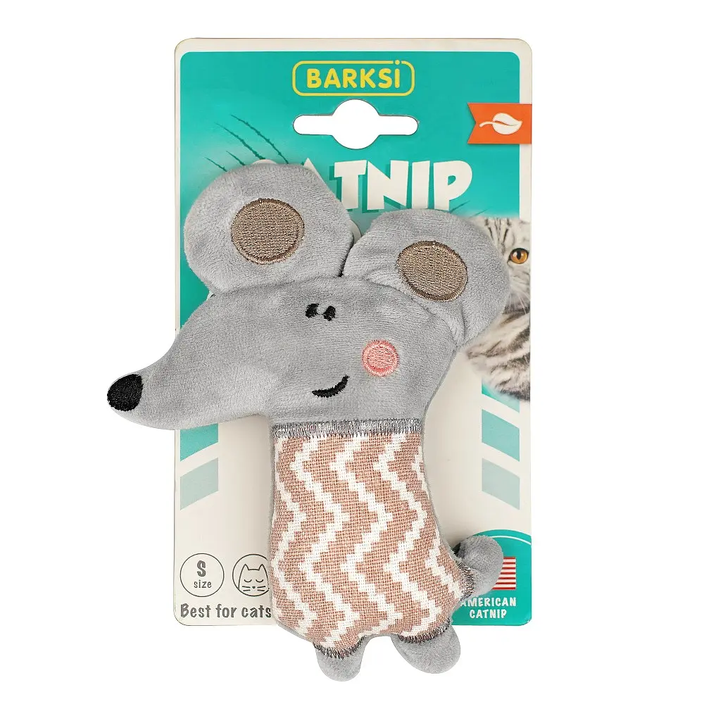 Іграшка для котів Barksi Catnip Мишеня із запахом котячої м'яти 14 см - фото 2