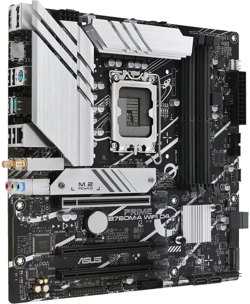 Материнська плата ASUS PRIME B760M-A WIFI D4 (PRIME B760M-A WIFI D4) (Socket 1700, Intel B760, Micro-ATX) - фото 2