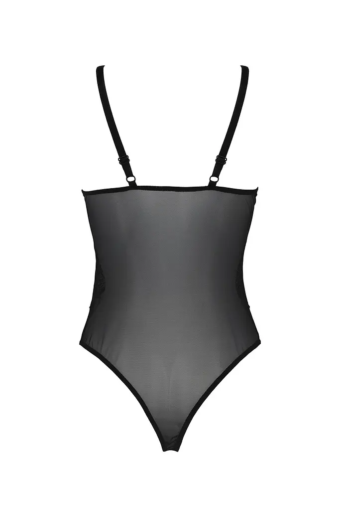 Боді Passion KERRIA BODY black, L/XL, з високими вирізами та верхом балконет - фото 4