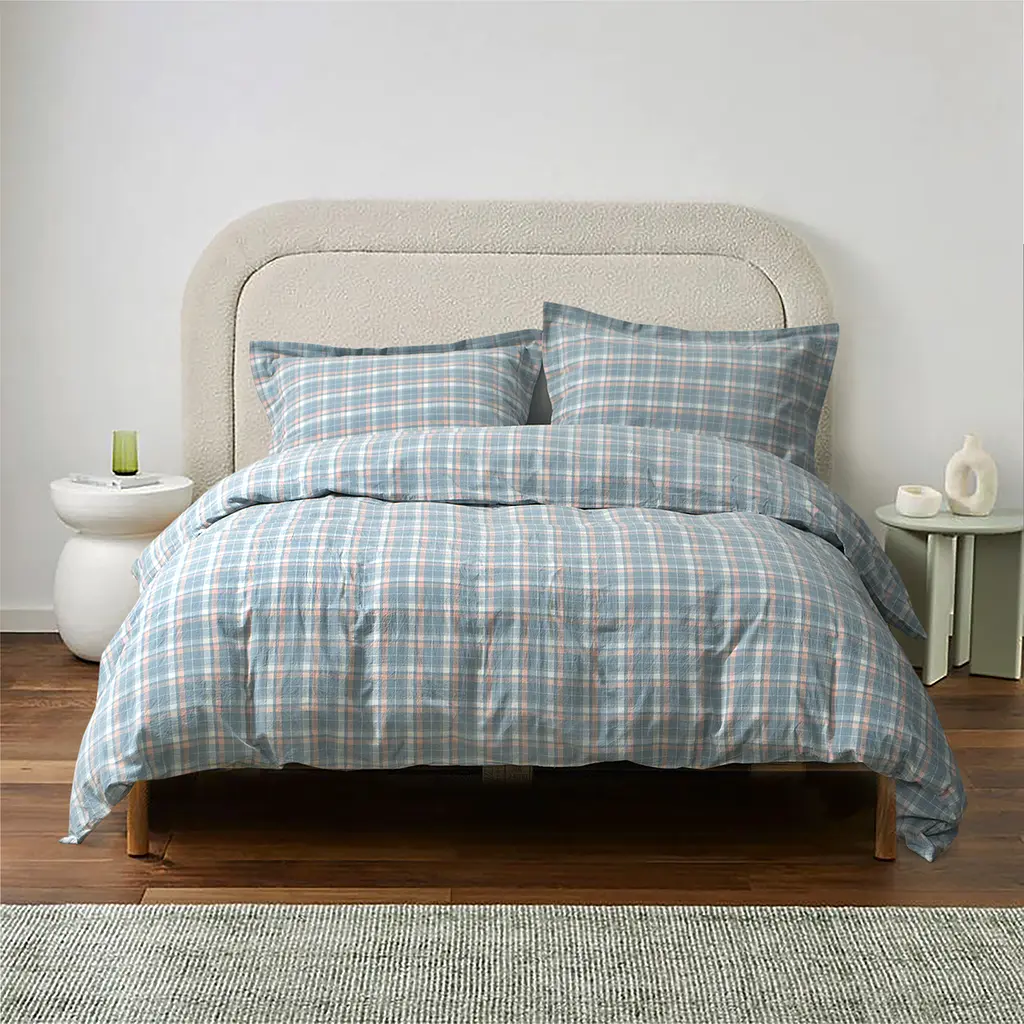 Постельное белье Lotus Home - Checked Caledonia голубой семейный - фото 3