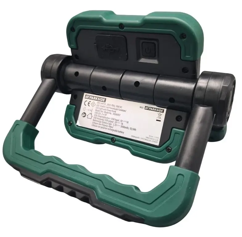 Прожектор акумуляторний Parkside 2x5 Вт, складний, функція Powerbank, 2 COB світлодіоди, магніт, підставка, літій-іонний акумулятор 5 Аг - фото 4
