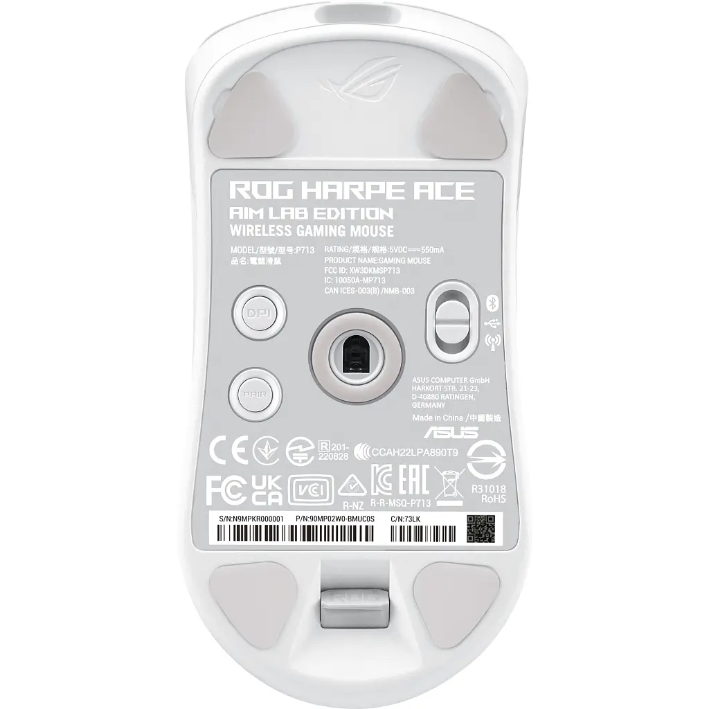 Мишка ASUS ROG Harpe Ace Aim Lab Edition Wireless/USB White (90MP02W0-BMUA10) - фото 3