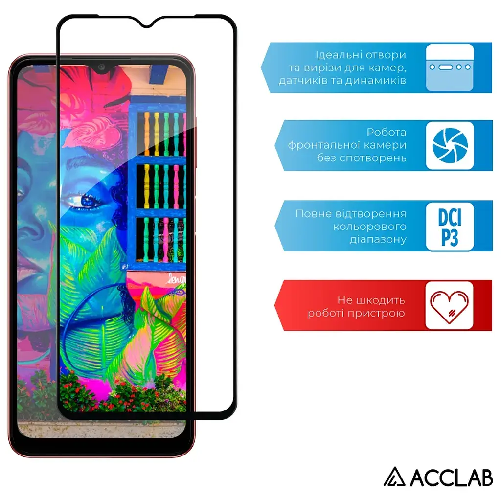 Скло захисне ACCLAB Full Glue Samsung A04e Black (1283126547164) - фото 5