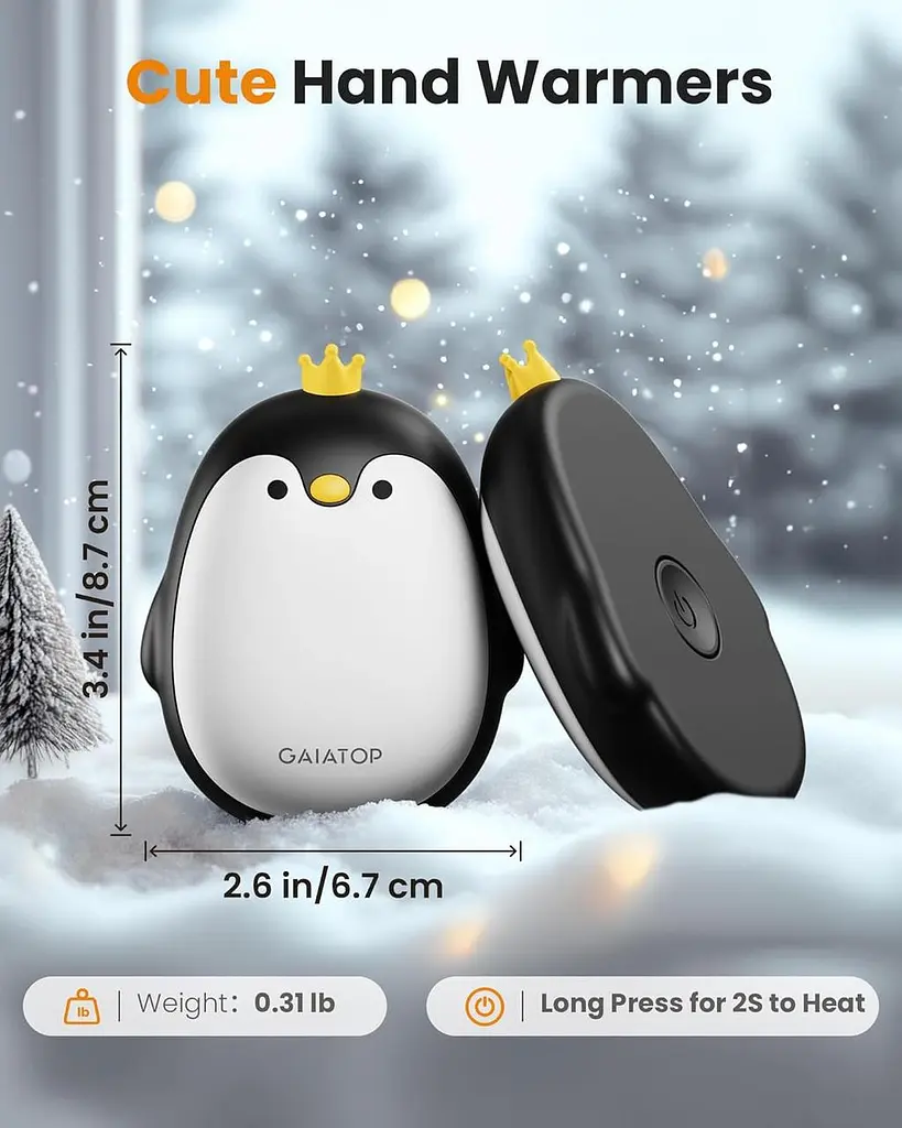 Магнітні кишенькові грілки Gaiatop Penguin для рук, комплект 2 штуки - фото 2