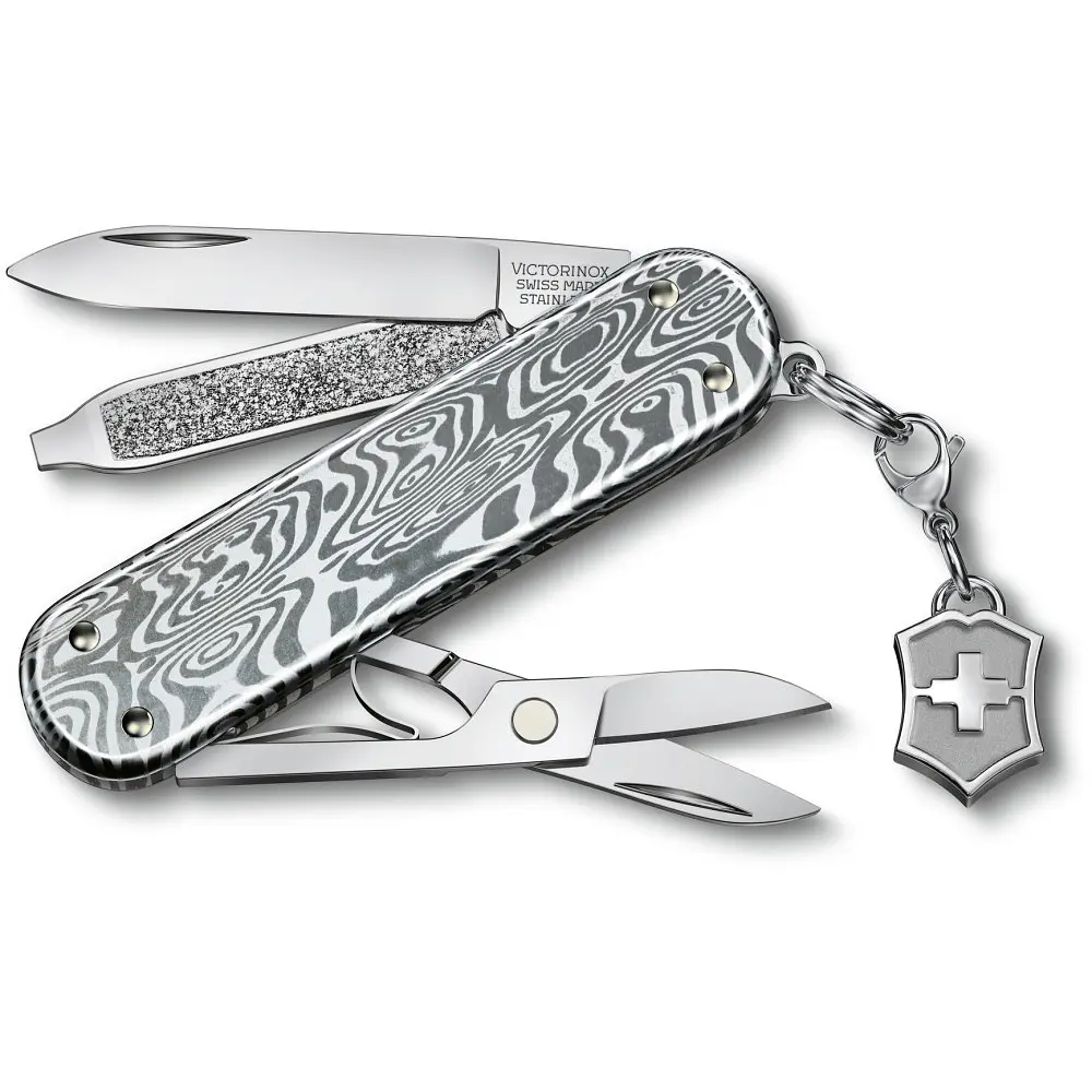 Ніж Victorinox Classic Brilliant Damast 58мм,5функ,дамаск + брелок-лого - фото 5