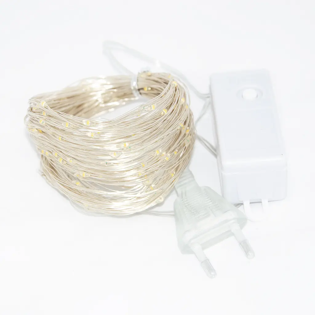 Лед гирлянда роса 200 LED copper, светодиодная нить - новогодняя гирлянда на елку 20 м Теплый Белый (ST) - фото 7