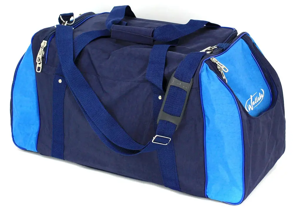 Сумка спортивна Wallaby з нейлону 59 л 48×32×28 см Синя з блакитним - фото 7