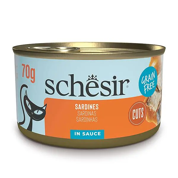 Вологий корм для котів Schesir Grill Sardines Шезір сардина в соусі натуральні консерви банка 70 г (111104)