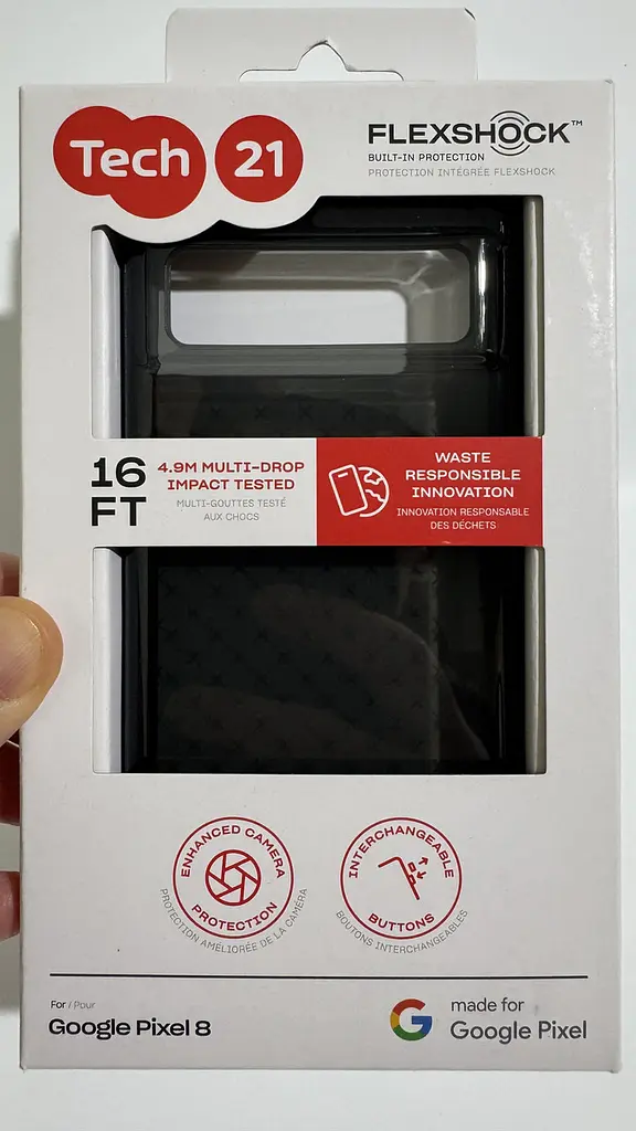 Оригінальний протиударний чохол Tech21 Evo Check для Google Pixel 8 Smokey Black - фото 2