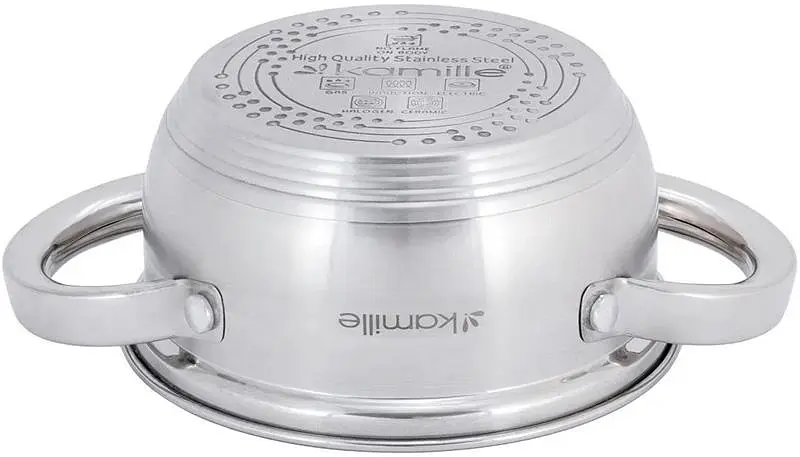 Кастрюля Kamille со стеклянной крышкой низкая Ø14 см kuh0009869 - фото 4