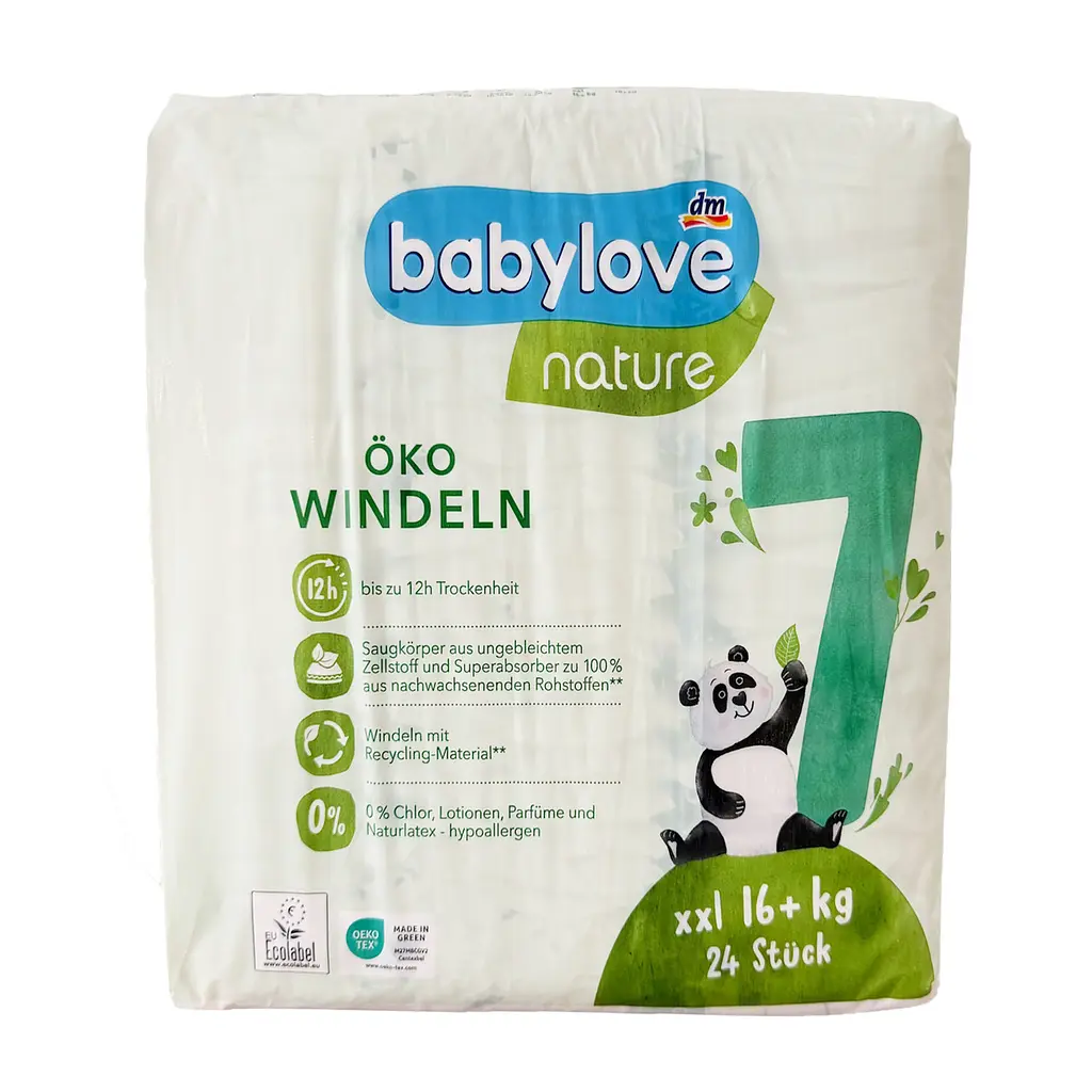 Підгузки Babylove Nature 7 XXL (16 + кг), 24 шт