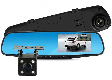 Відеореєстратор - дзеркало Dvr L9000 Full HD Автомобільний реєстратор із двома камерами - фото 2