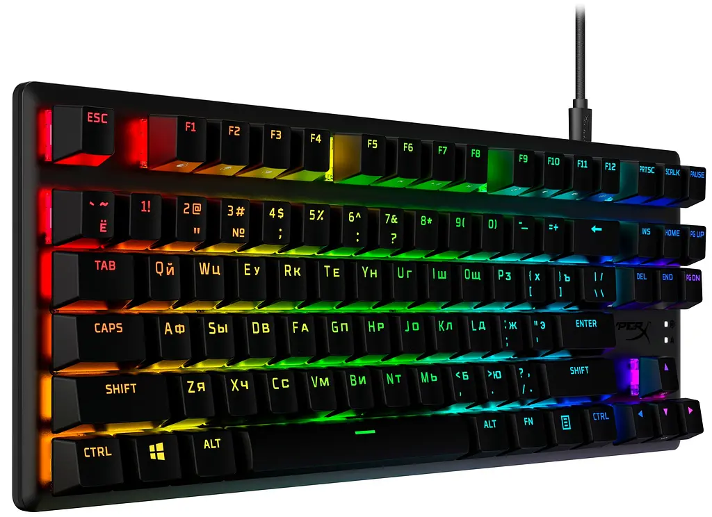 HyperX Клавіатура Alloy Origins Core PBT Aqua USB RGB ENG/RU Black - фото 4