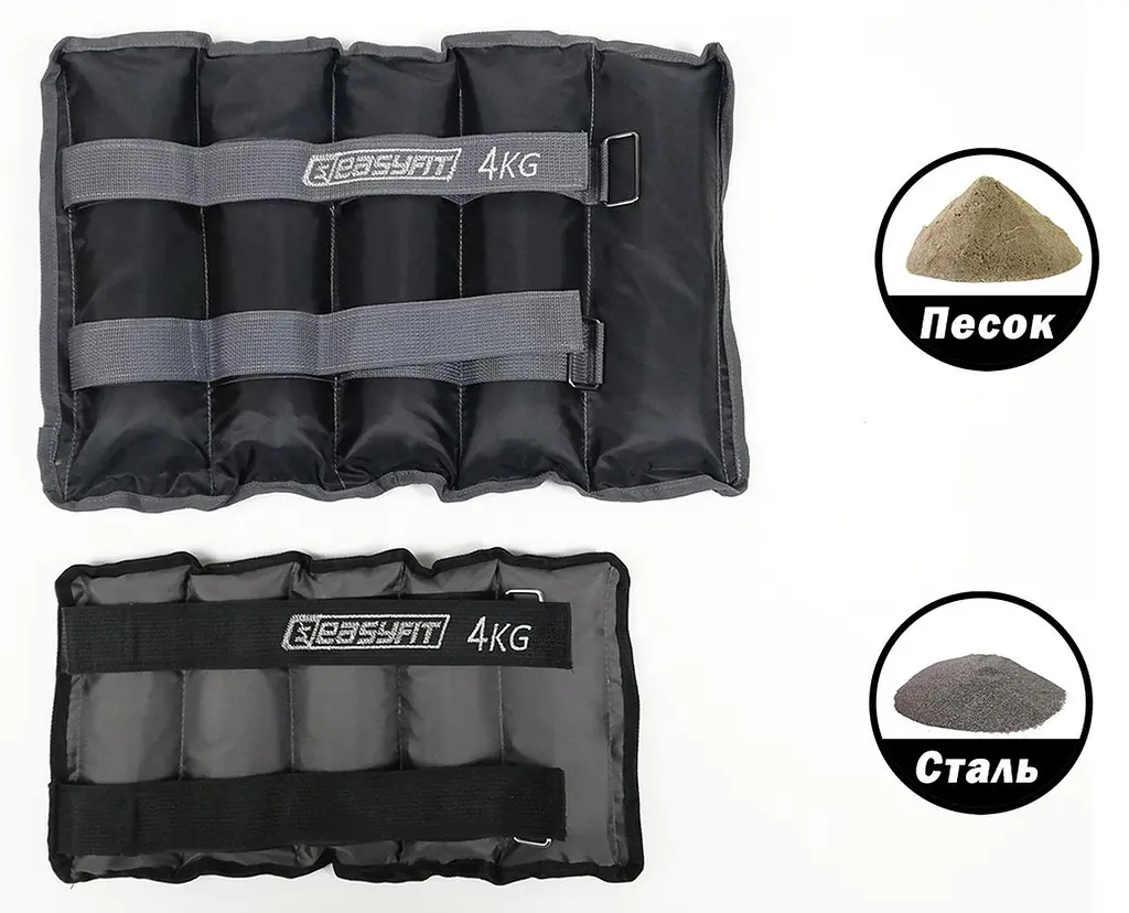 Обтяжувачі для ніг та рук з металом EasyFit Metal 4 кг (пара) - фото 4