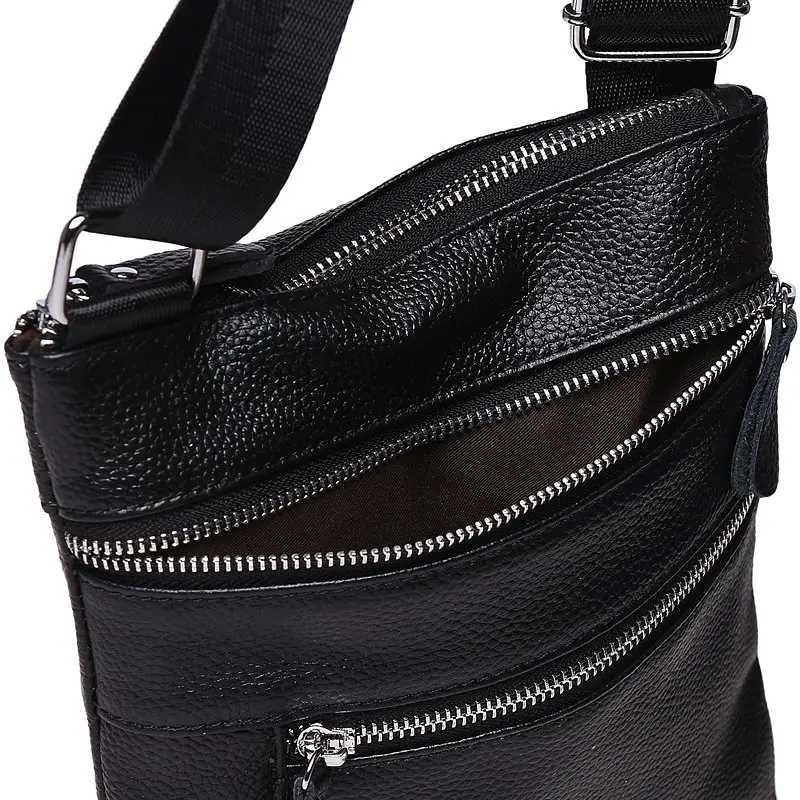 Чоловіча сумка Borsa Leather K1307 24x21x1 см Чорний (14715) - фото 7